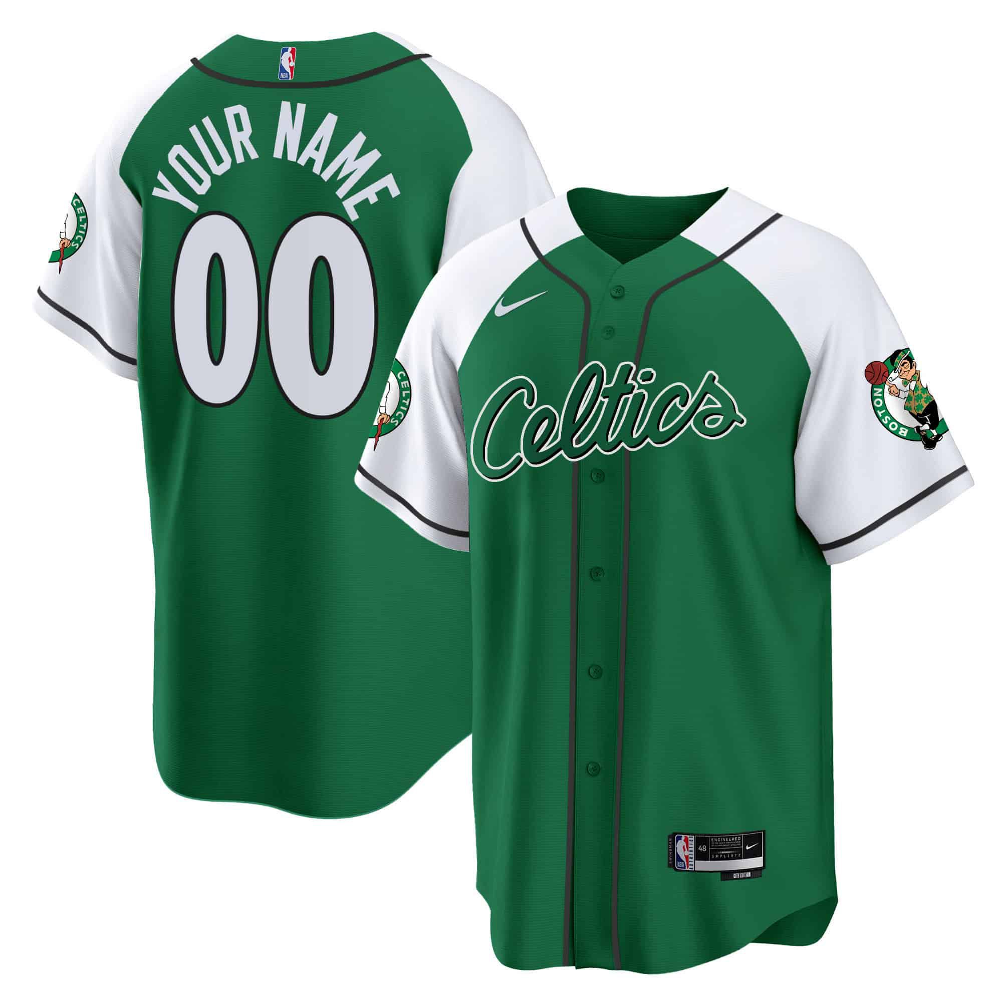 Men Boston Celtics Green 2024 Nike Baseball Custom NBA Jersey style 4->customized nba jersey->Custom Jersey